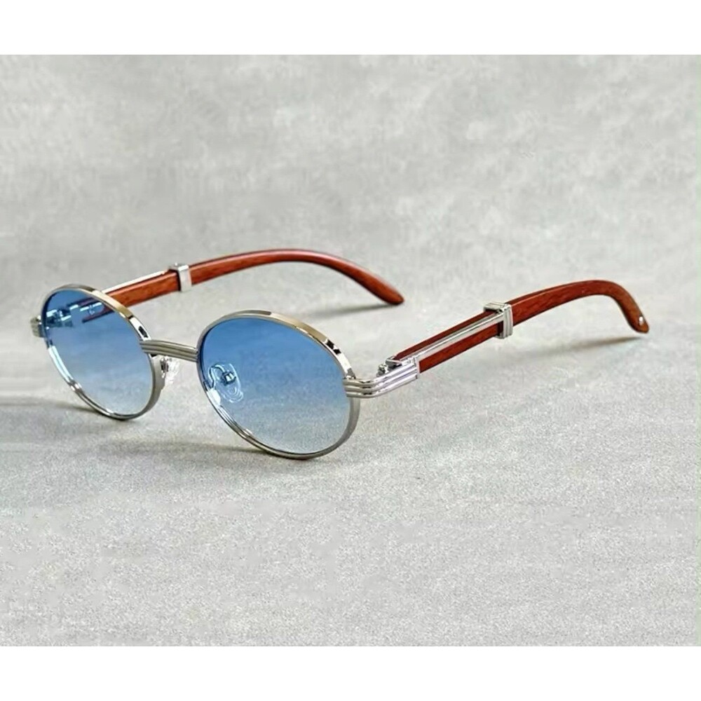 Vintage Round Luxury Sunglasses Women Men Small Frames Oval Sun Glasses Female C